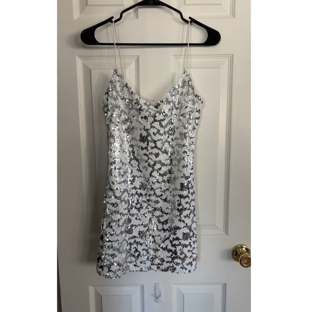 superdown Silver Sequin Mini Dress